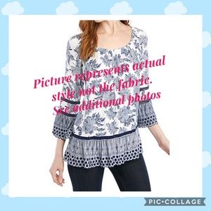 Fever Embroidered Peasant Top NWT